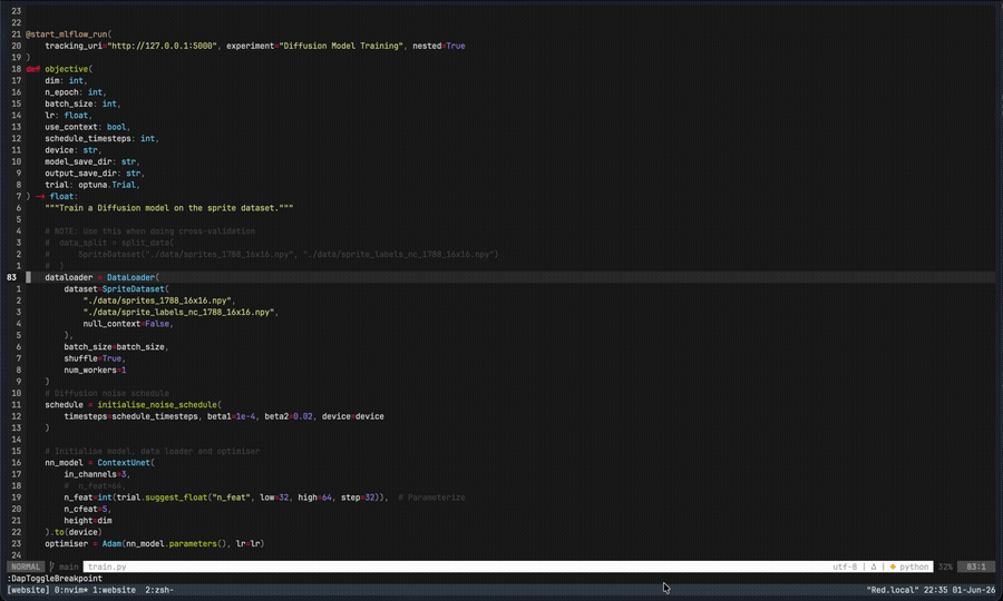 PyDebug attaching the DAP client and opening the debug UI