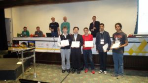 Receiving my Best Student Paper prize with other prize recipients.